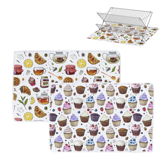 JUEGO DE 2 ALFOMBRILLA ESCURREPLATOS 45X30 DULCES