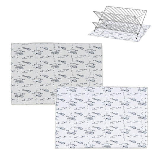JUEGO DE 2 ALFOMBRILLA ESCURREPLATOS 45X30 UTENSILIOS