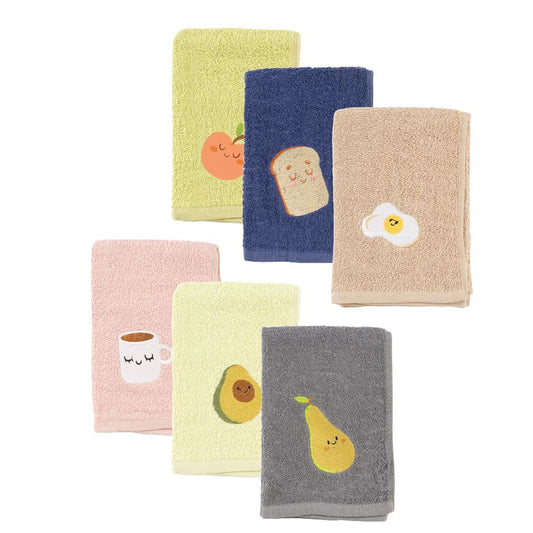 JUEGO DE 6 PAÑO COCINA BORDADO