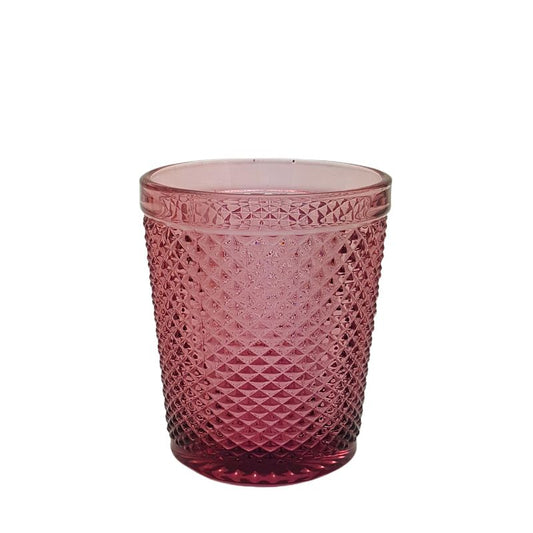 VASO 250ML CRISTAL GRABADO ROSA