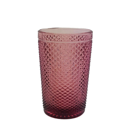 VASO 350ML CRISTAL GRABADO ROSA