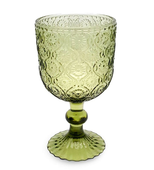 COPA 360ML CRISTAL GRABADO VERDE