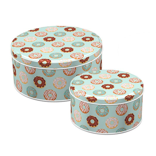 JUEGO DE 2 CAJAS METAL DONUTS