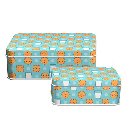JUEGO DE 2 CAJAS METAL GALLETAS