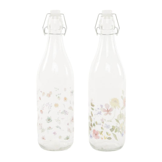 JUEGO DE 2 BOTELLA 1L FLORES