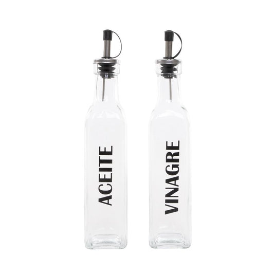 JUEGO DE 2 ACEITERA 500ML ACEITE / VINAGRE