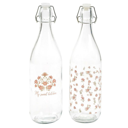 JUEGO DE 2 BOTELLA 1L FLORES