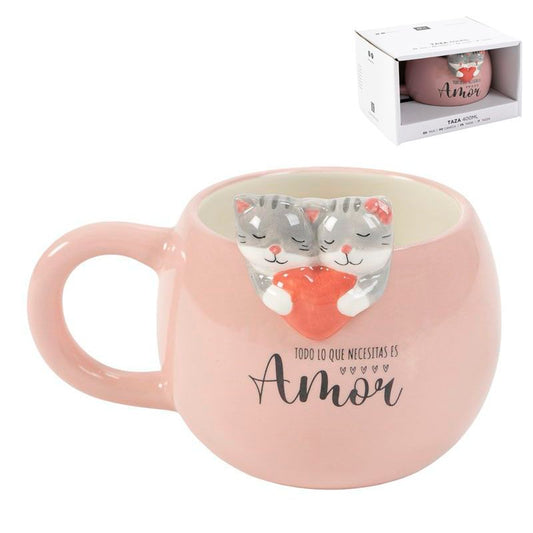 MUG 400ML FIGURA GATOS