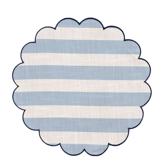 INDIVIDUAL 38CM ONDAS RAYAS AZUL