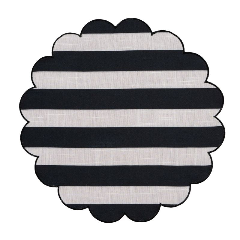 INDIVIDUAL 38CM ONDAS RAYAS NEGRO