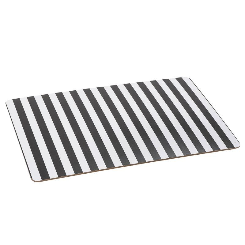 INDIVIDUAL BASE CORCHO 45X30CM RAYAS NEGRO