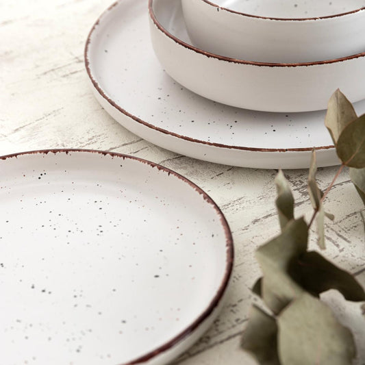 PLATO POSTRE EFECTO GASTADO BLANCO