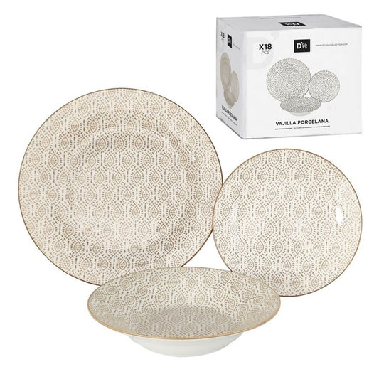 VAJILLA 18 PIEZAS MOSTAZA
