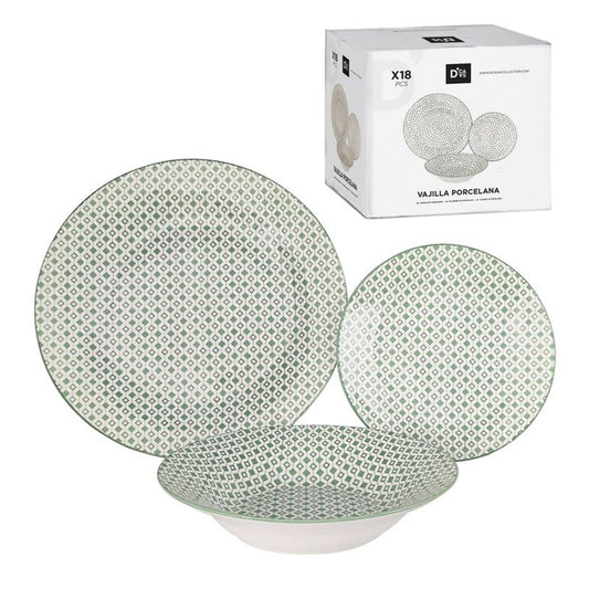 VAJILLA 18 PIEZAS VERDE AGUA
