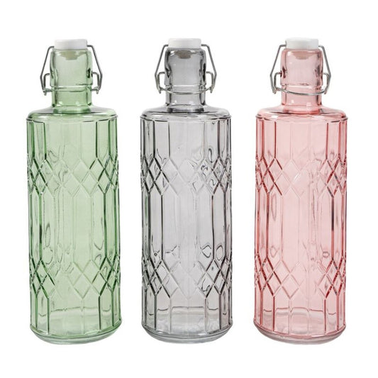 JUEGO DE 3 BOTELLA 1L TALLADA