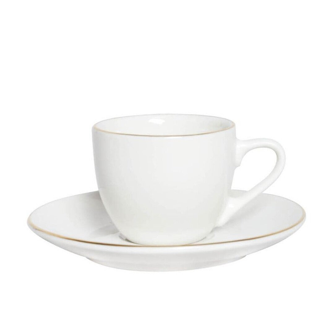 TAZA CAFE 90ML PORCELANA CON VIVO DORADO