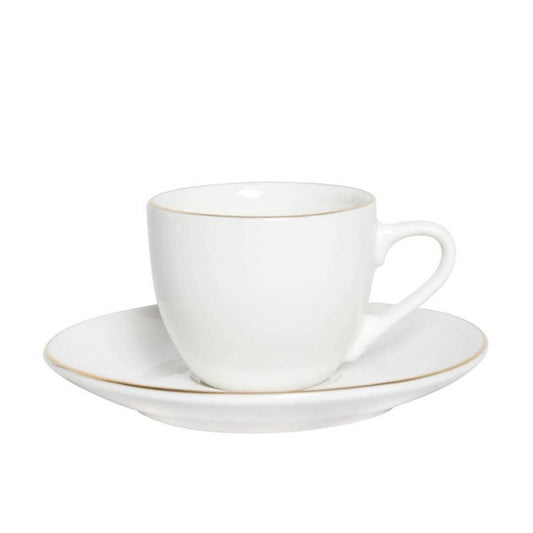 TAZA CAFE 90ML PORCELANA CON VIVO DORADO