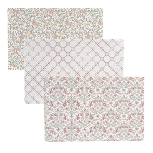 JUEGO DE 3 INDIVIDUAL PLASTICO FLORES