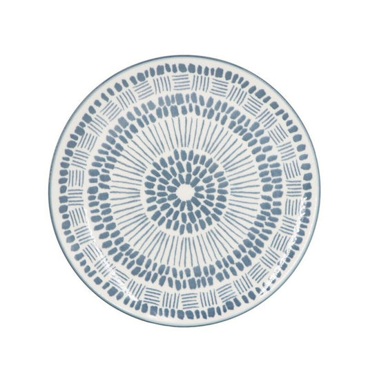 PLATO POSTRE 19CM ESTAMPADO GRIS AZULADO