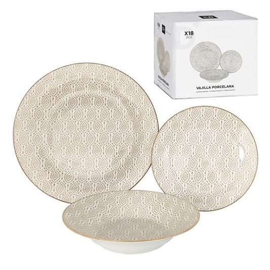 VAJILLA 18 PIEZAS MOSTAZA