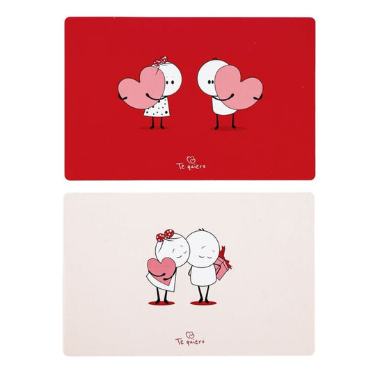 JUEGO DE 2 INDIVIDUAL PLASTICO AMOR