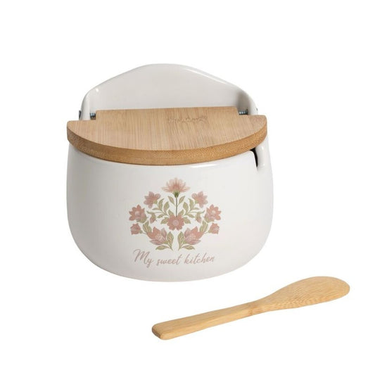 AZUCARERO TAPA BAMBU CON CUCHARA