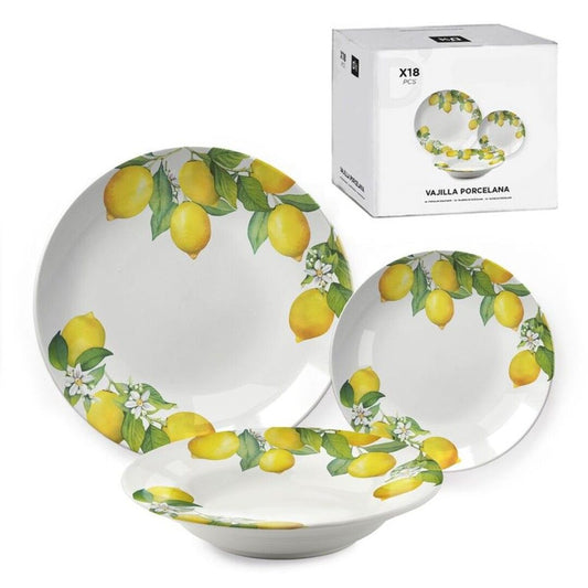 VAJILLA 18 PIEZAS LIMONES